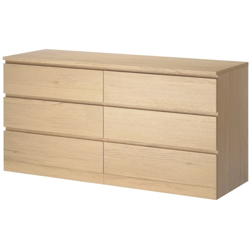 Комод с 6 ящиками ІКЕА MALM 160х78 см дубовий шпон (90403587)