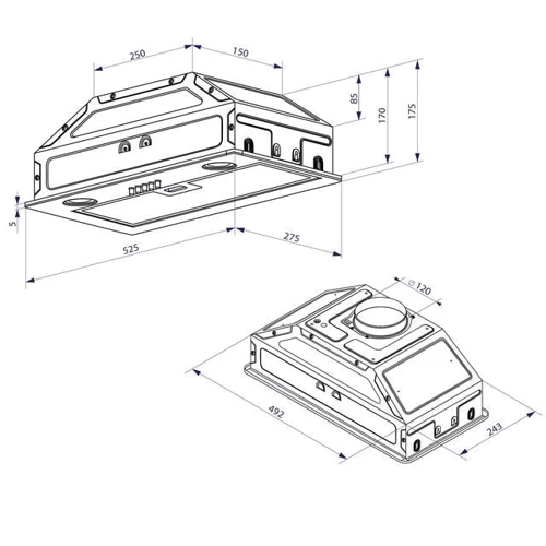 Витяжка Minola HBI 52042 BL 700 LED: Матеріал корпусу металл