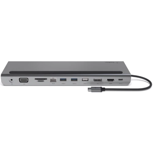 Адаптер Belkin Adapter USB-C to USB-C 3.0+HDMI+DisplayPort+SD+RJ45+VGA+2xUSB 3.0+USB 2.0+3.5mm Grey: Интерфейс подключения USB-C