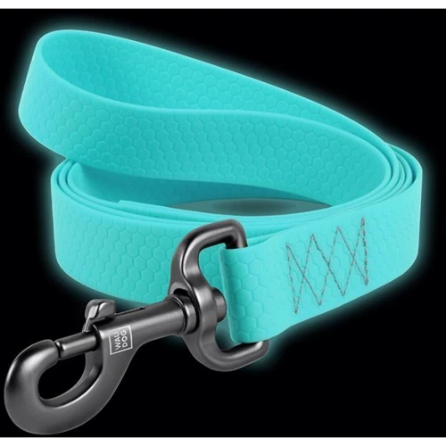Поводок WAUDOG Waterproof для собак водостойкий светящийся бирюзовый 20 ммx1.83 м: Вид Неоновый