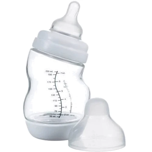 Стеклянная бутылочка Difrax S-bottle Wide антиколиковая с силиконовой соской 200ml (3331FE)