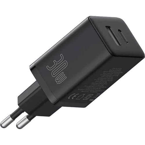 Зарядний пристрій Baseus Wall Charger Cube USB-C+USB 30W Black (P10111404113-00): Особливості Power Delivery (PD), Быстрая зарядка, USB-C