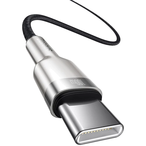 Кабель Baseus Cable USB-C to USB-C Cafule Metal 100W 2m Black (CATJK-D01) фото 3