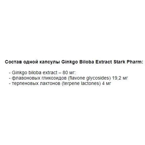 Stark Pharm Ginkgo Biloba Extract 80 mg 120 tabs: Пол Унисекс