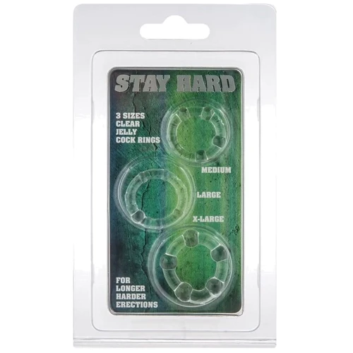 Набір із 3 шт ерекційних кілець STAY HARD - Three Rings Clear, 3000004358: Виробник Toy Joy