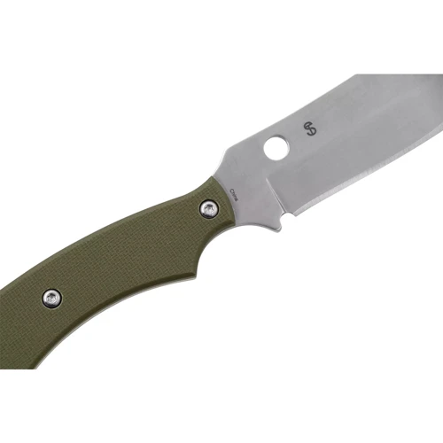 Нож Spyderco Stok Bowie 8Cr13MoV G-10 w/ sheath green (87.16.27): Система открывания одной рукой Нет