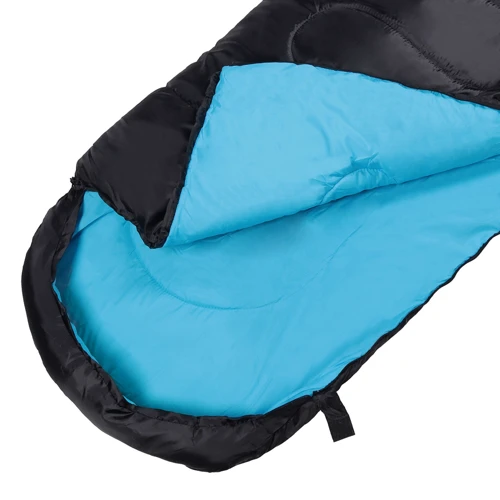 Спальний мішок SportVida R Black/Sky Blue (SV-CC0062): Наповнювач Hollow Fiber 190 г/м²