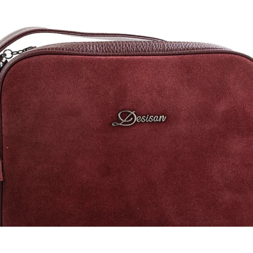 Женская сумка через плечо Desisan бордовая (SHI805-218): Материал Натуральная кожа
