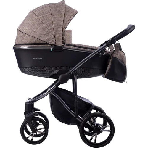 Детская коляска 2 в 1 Bebetto Bresso Premium DARK 01, Эко-кожа + ткань (503.32.19.D01)
