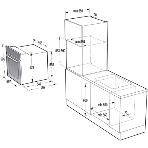 Духовой шкаф электрический Gorenje BA737EX: Мощность подключения, Вт 3300