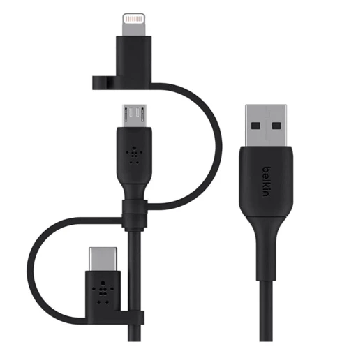 Кабель Belkin USB Cable to Micro USB/Lightning/Type-C Boost Charge 1м Black (CAC001bt1MBK)