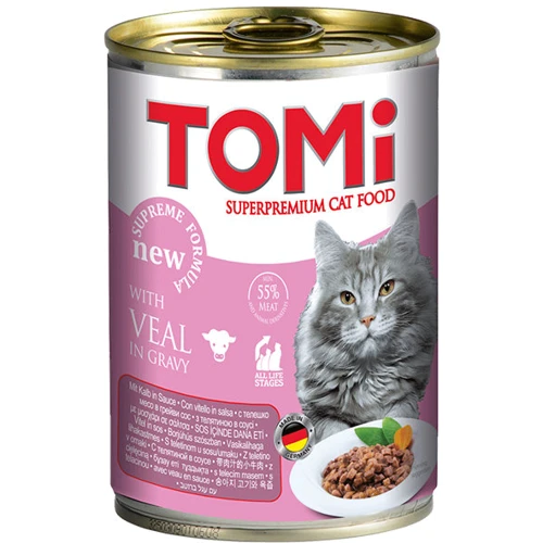 Влажный корм для кошек TOMi Телятина 400 г