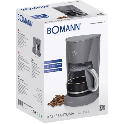 Кофеварка Bomann КА 183 CB grey: Мощность, Вт 900