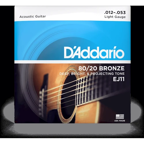 Струна для гитар Струны D'ADDARIO EJ11 80/20 BRONZE REGULAR LIGHT (12-53)