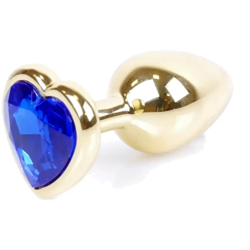 Анальная пробка Boss Series - Jewellery Gold Heart PLUG Dark Blue S (BS6400041)