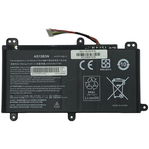 Батарея для ноутбука Acer AS15B3N Predator 17 G9-791 14.8V Black 5200mAh OEM (87678)