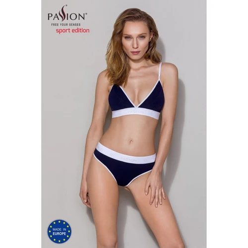 Спортивный топ с двойными бретелями Passion PS007 TOP navy blue, size XL