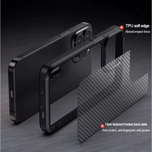 Чехол для iPhone Mobile Case TPU+PC Line Black for iPhone 15 Pro Max: Тип чехла накладка на заднюю часть