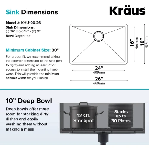 Кухонна мийка Kraus KHU100-26