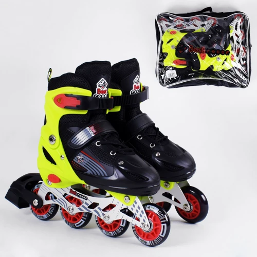 Роликовые коньки Best Roller Black-Light-Green (89869): Цвет зеленый