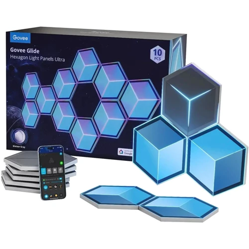 Набір настінних світильників Govee H606A Glide Hexagon Light, 7, RGBIC, WI-FI/Bluetooth, білий (H606AC81): undefined undefined