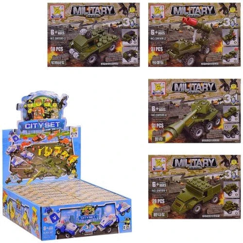 Конструктор A-Toys Армия, размер игрушки – 11.5х4х8 см, 29-31деталей (SM500B)