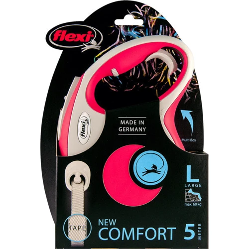Поводок-рулетка Flexi New Comfort L до 60 кг 5 м красный (4000498043707): Тип шнура Лента