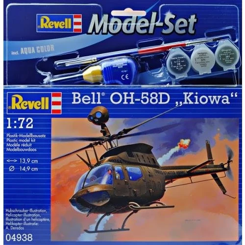 Подарунковий набір Revell Багатоцільовий вертоліт Bell OH-58D Kiowa 1:72 (64938)