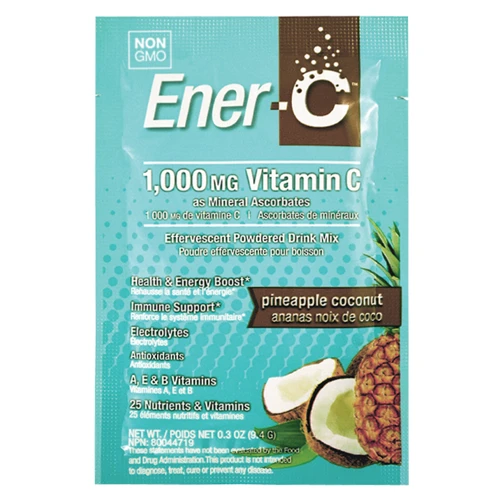 Ener-C Vitamin C 30 pacs Витаминный напиток для повышения иммунитета, вкус ананаса и кокоса: Форма выпуска Порошок