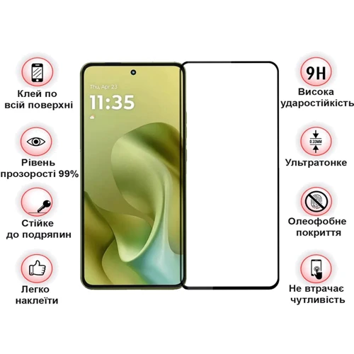 BeCover Tempered Glass Black for Motorola G86 (713727)