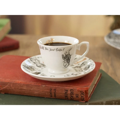 Чашка для эспрессо с блюдцем V&A Alice in Wonderland фарфоровая 75 мл (VA5200019): Тип Чашка c блюдцем для эспрессо