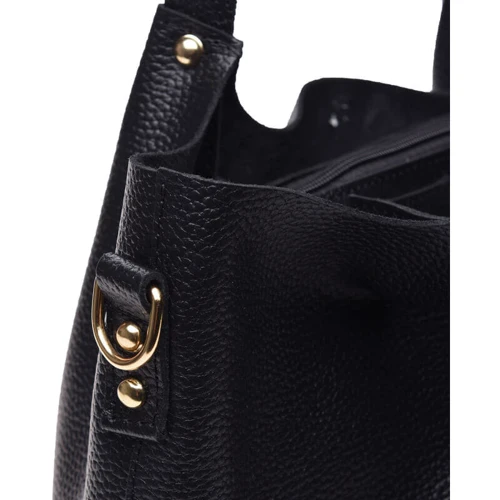 Женская сумка шоппер Ricco Grande черная (1L943-black): Фактура Матовая, Зернистая