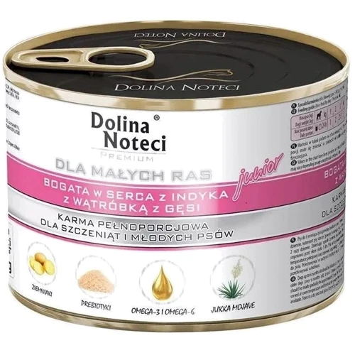 Вологий корм Dolina Noteci Premium для цуценят з індичим серцем та печінкою гусака 185 г DN 185 (489)