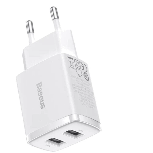 Зарядное устройство Baseus Wall Charger 2xUSB Compact 10.5W White (CCXJ010202): Тип сетевое