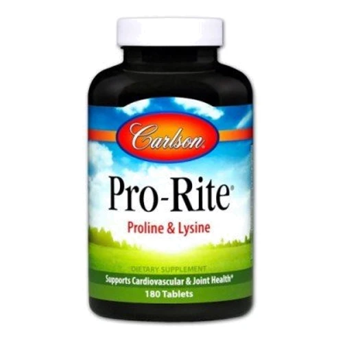 Аминокислота для спорта Carlson Labs Pro-Rite Free-Form L-Proline & L-Lysine 180 Tabs L- пролин L- лизин