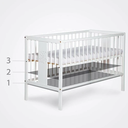 Дитяче ліжечко Klups Marsell 140х70 см з ящиком та перегородкою біле: Тип классическая