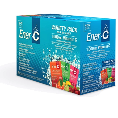 Ener-C Vitamin C 30 pacs Вітамінний напій для підвищення імунітету, асорті