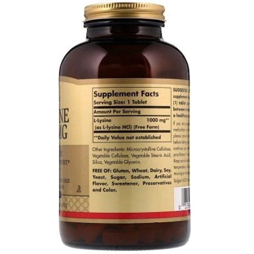 Solgar L-Lysine Free Form 1000 mg 50 Tabs L-лізин: Тип лізин