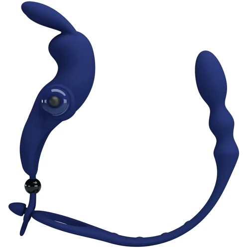 Эрекционное виброкольцо с анальным стимулятором LYBAILE Pretty Love - Powerful ring (BI-210213-3)