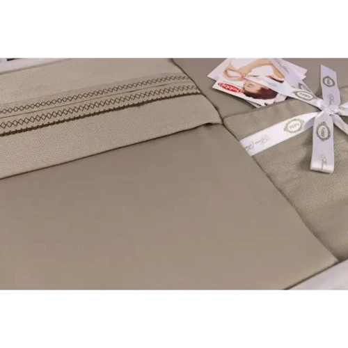 Комплект постільної білизни HOBBY Silk Modal шовк-модал Євро Бежевий (606532_2,0) фото 8