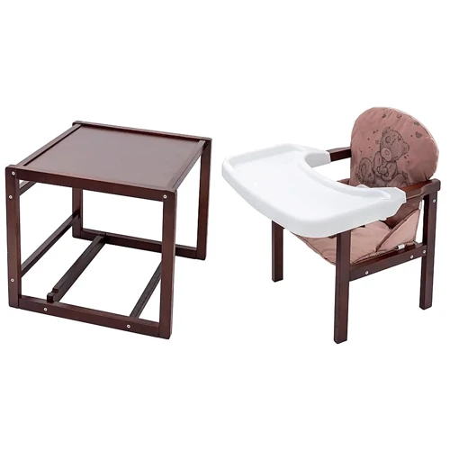 Стульчик-трансформер Babyroom Винни-220 тонированный пластиковая столешница шоколад-капучино (мишка с сердцем) (680564): Тип трансформер