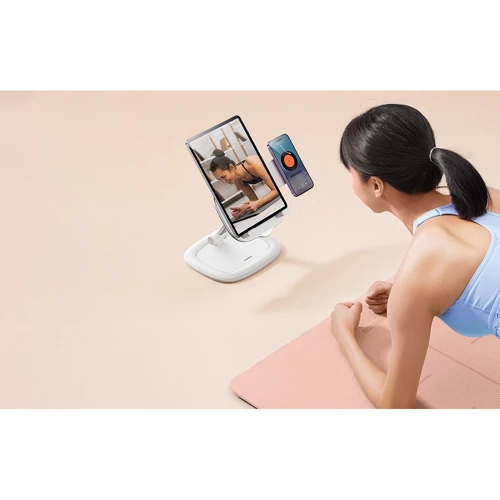 Держатель Baseus Desk Holder Seashell White (B10451501211-00) for Apple iPhone 16 I 15 I 14 I 13 I 12 series and iPad фото 8