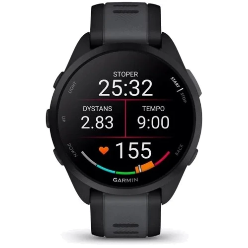 Смарт-часы Garmin Forerunner 165 Black/Slate Grey (010-02863-20): Дисплей 1.2" AMOLED (390x390)
