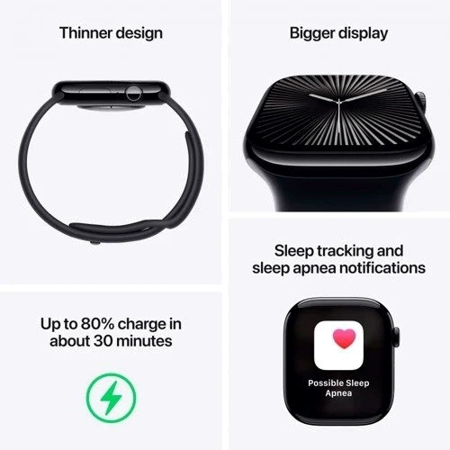 Apple Watch Series 10 GPS 42mm Rose Gold Aluminium Case with Light Blush Sport Band - S/M (MWWH3) Approved Витринный образец: Производитель Apple