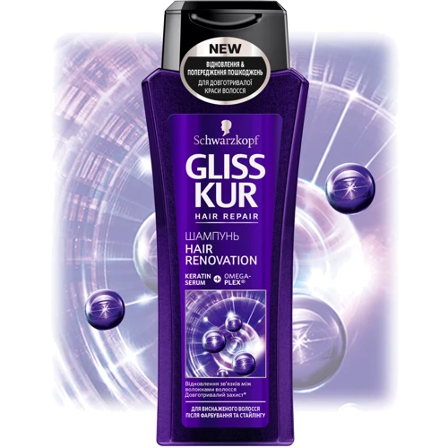 Schwarzkopf Gliss Kur Hair Renovation Shampoo Шампунь для ослаблених і виснажених після фарбування і стайлінгу волосся 250 ml: Стать Для жінок