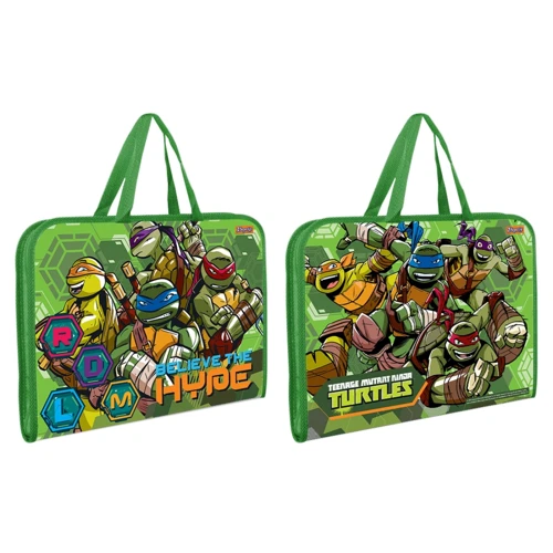 Папка-портфель на молнии с тканевыми ручками 1 Вересня TMNT (491609)
