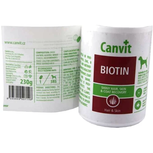 Витаминная добавка Canvit Biotin for dogs для кожи, шерсти и когтей собак малых и средних пород 230 г (can50714)