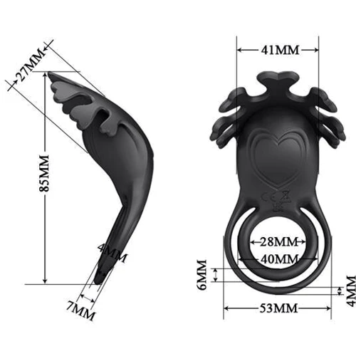 Віброкільце для члена Pretty Love Vibrant Penis Ring Ruben Black