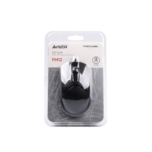 Мышь A4Tech FM12 USB Black: Вес 104 г