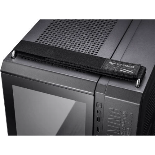 Корпус ASUS TUF Gaming GT502 Black (90DC0090-B09000): Материал передней панели закаленное стекло и сталь